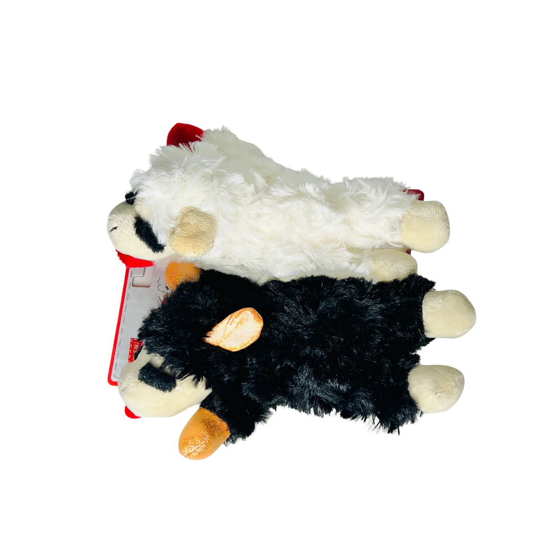 2 PK LAMB CHOP TOY - BLACK & WHITE