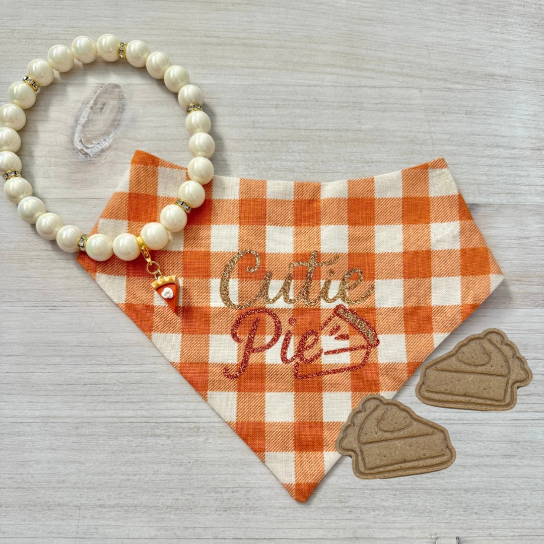 CUTIE PIE TREAT, BANDANA, NECKLACE, CHARM, BUNDLE