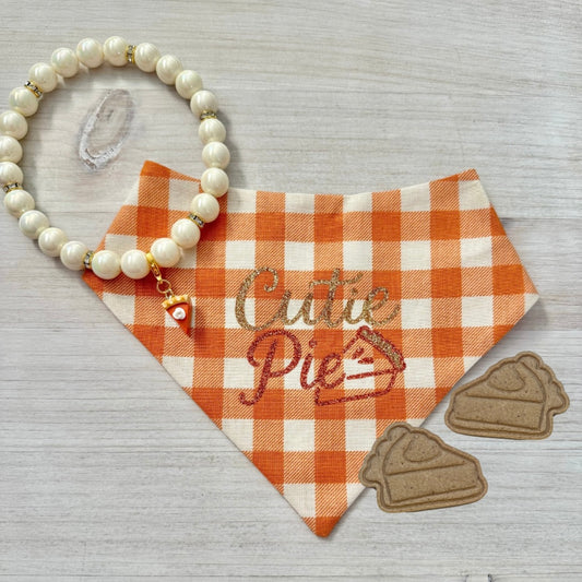 CUTIE PIE TREAT, BANDANA, NECKLACE, CHARM, BUNDLE