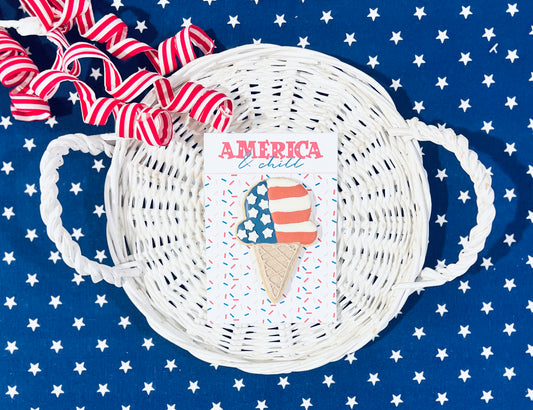 ICED PAWTRIOTIC ICE CREAM CONE