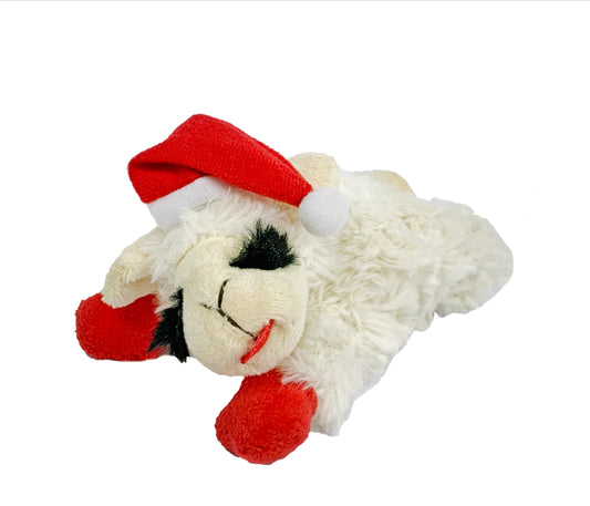 SANTA HAT LAMB CHOP TOY 6"