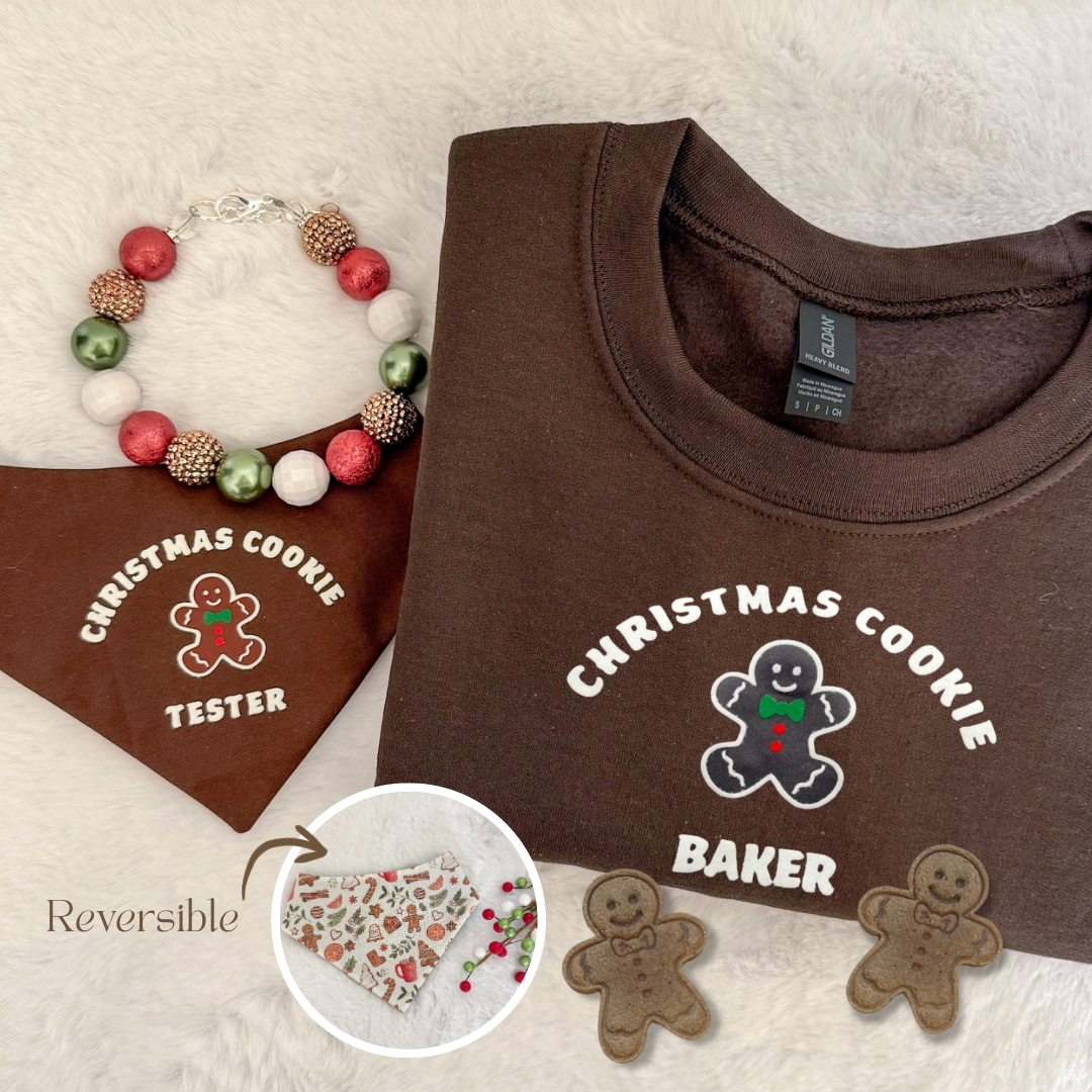 GINGERBREAD TREAT, BANDANA, NECKLACE, SWEATSHIRT BUNDLE