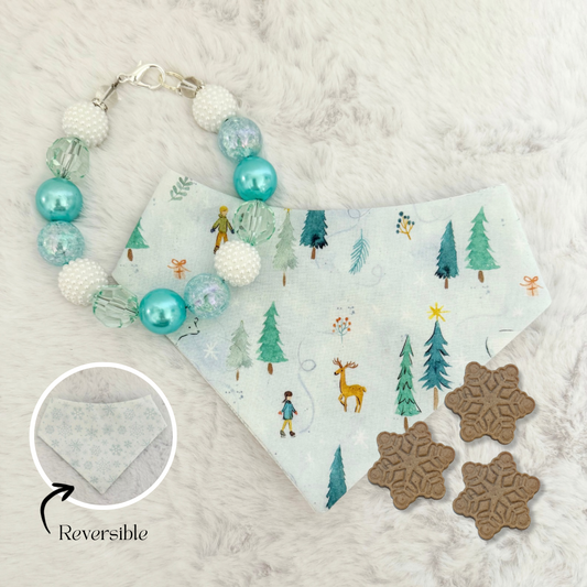 WINTER WONDERLAND TREAT, BANDANA, NECKLACE, BUNDLE
